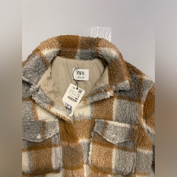 Zara girls faux shearling overshirt size 13-14 years NWOT - Picture 10 of 12